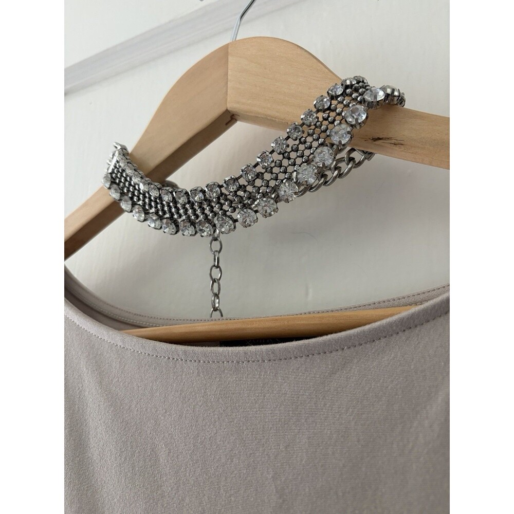 Box of Style The Zoe Report Statement Crystal Collar Necklace Silver Adjustable